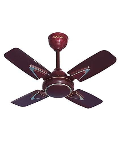 ACTIVA Galaxy-1 600mm Ceiling Fan | 850 RPM High Speed | 50W Copper Motor | 4 Blades | Anti-Dust Coating | Low Noise | Small Room Ceiling Fan | 2 Year Warranty (Deco Brown)