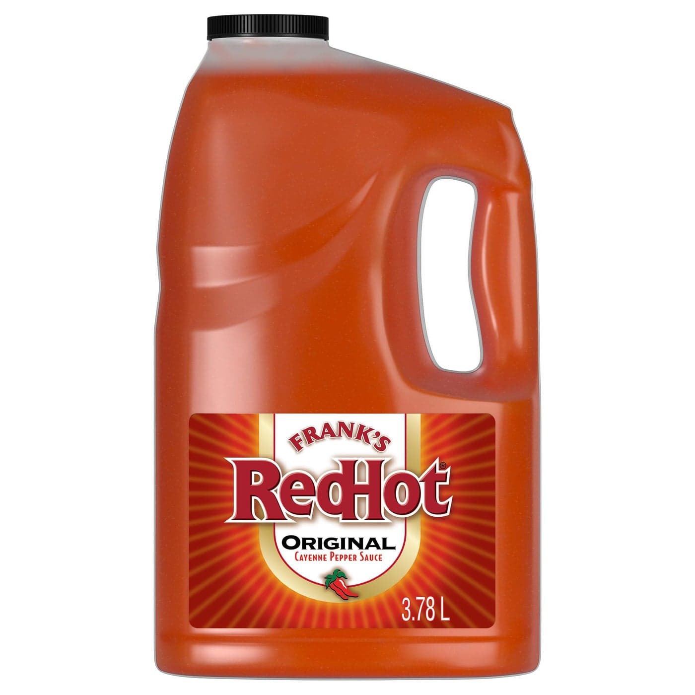 Franks RedHot Original Cayenne Pepper Hot Sauce 1 gal One Gallon Bulk Container of Cayenne Pepper Hot Sauce to Add Flavorful Heat to Entrees Sides Snacks and More