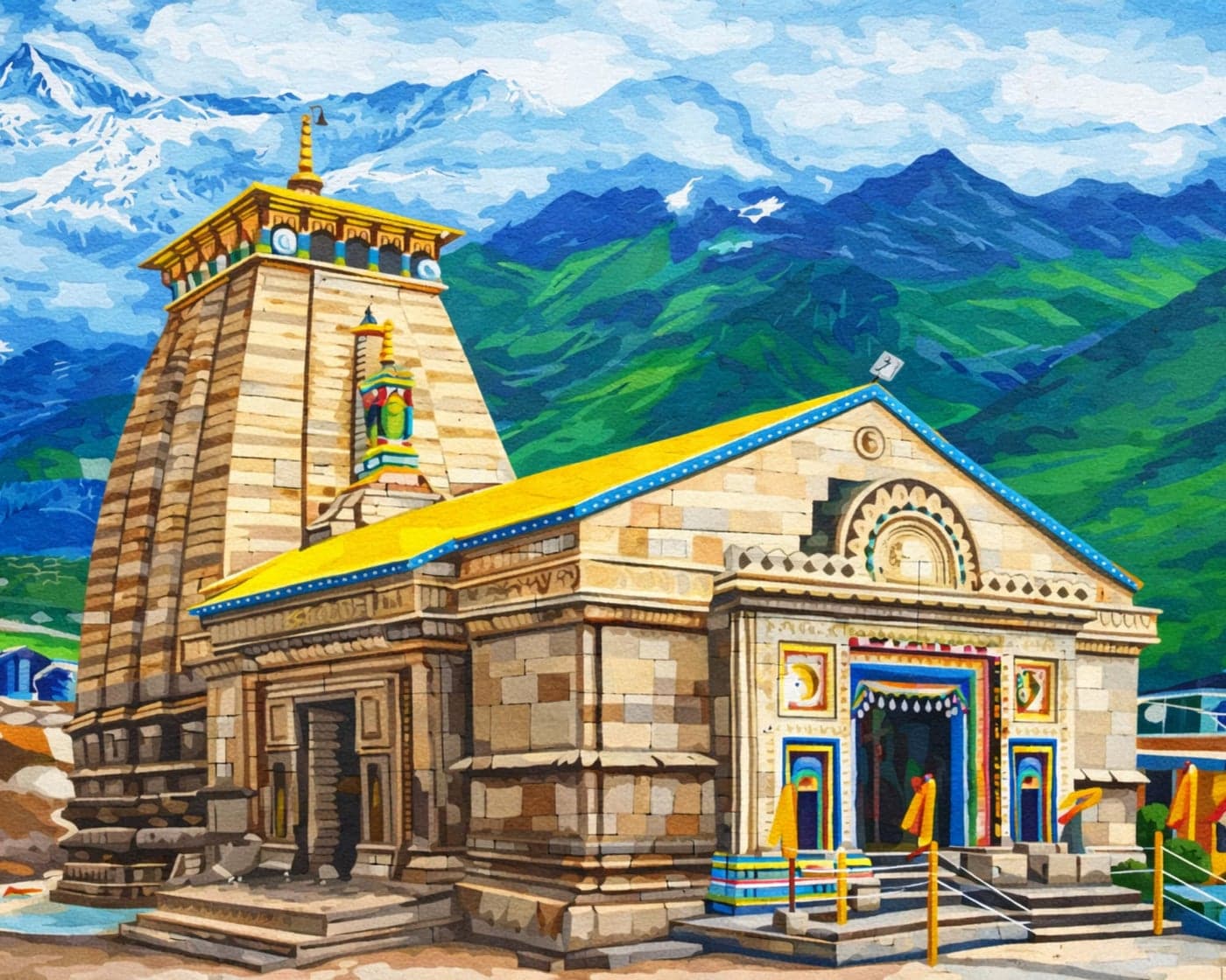 TULIP N TURTLE Kedarnath Diy Acrylic Paint By Number Kit For Adults Kids Beginner Number Painting Kit Diy Canvas Painting By Number. Wall Decoration Diy Painting Kit For Adults, Multicolor