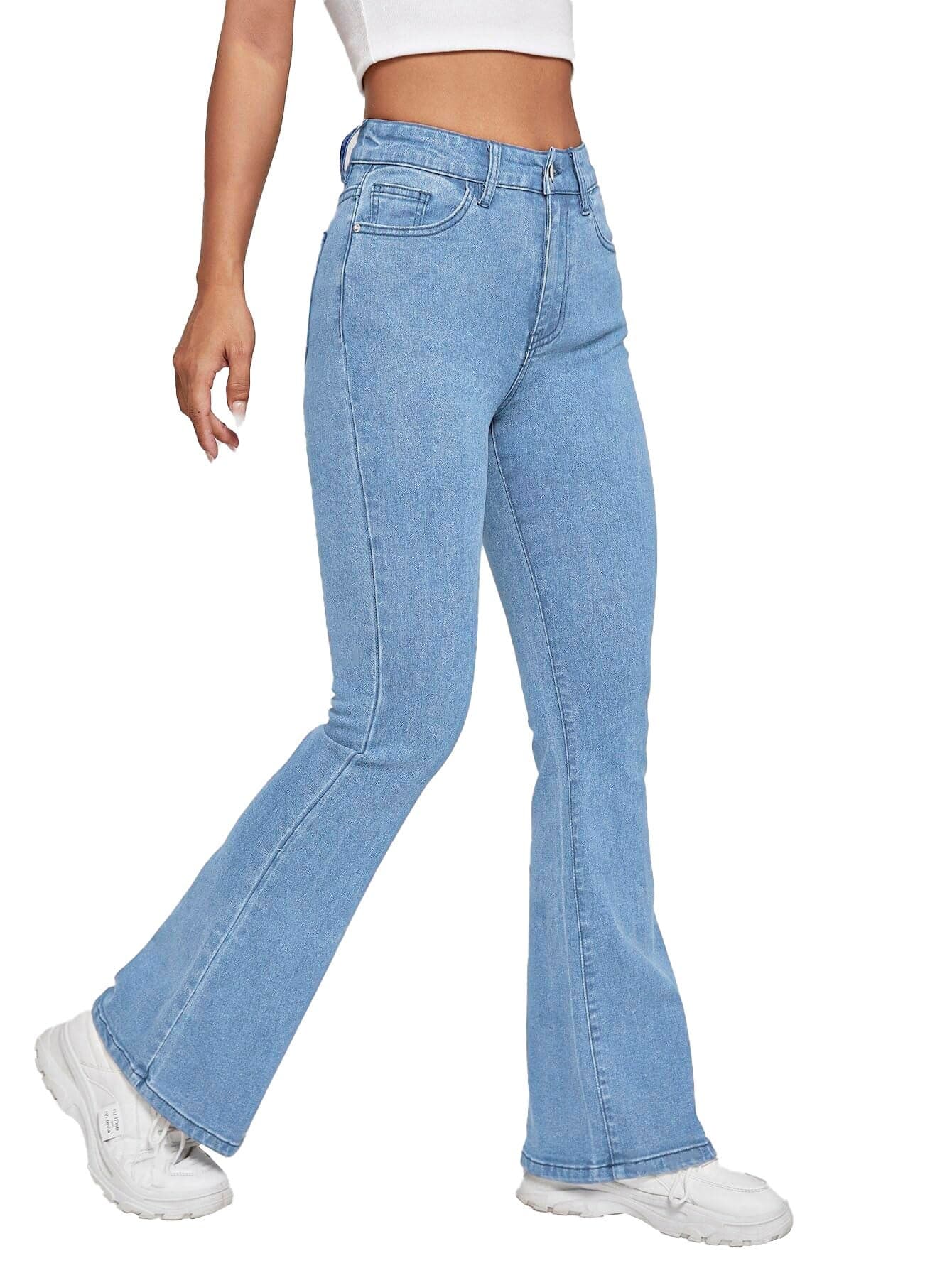 TOPLOT Women's Jeans | Bootcut Fit Design | Stylish Look Structure |Regular Pant Baggy High Waist | Comfortable Wear | Trendy Fashion Styling | Easy Movement Fit | Casual & Everyday Wear (5155_28_Sky)