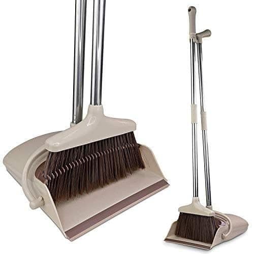 HOKISTY Plastic Broom and Dustpan with Dust Pan with Long Handle Combo Set for Home and Office Broom and Dustpan Set Plastic Broom and Dustpan with Dust Pan