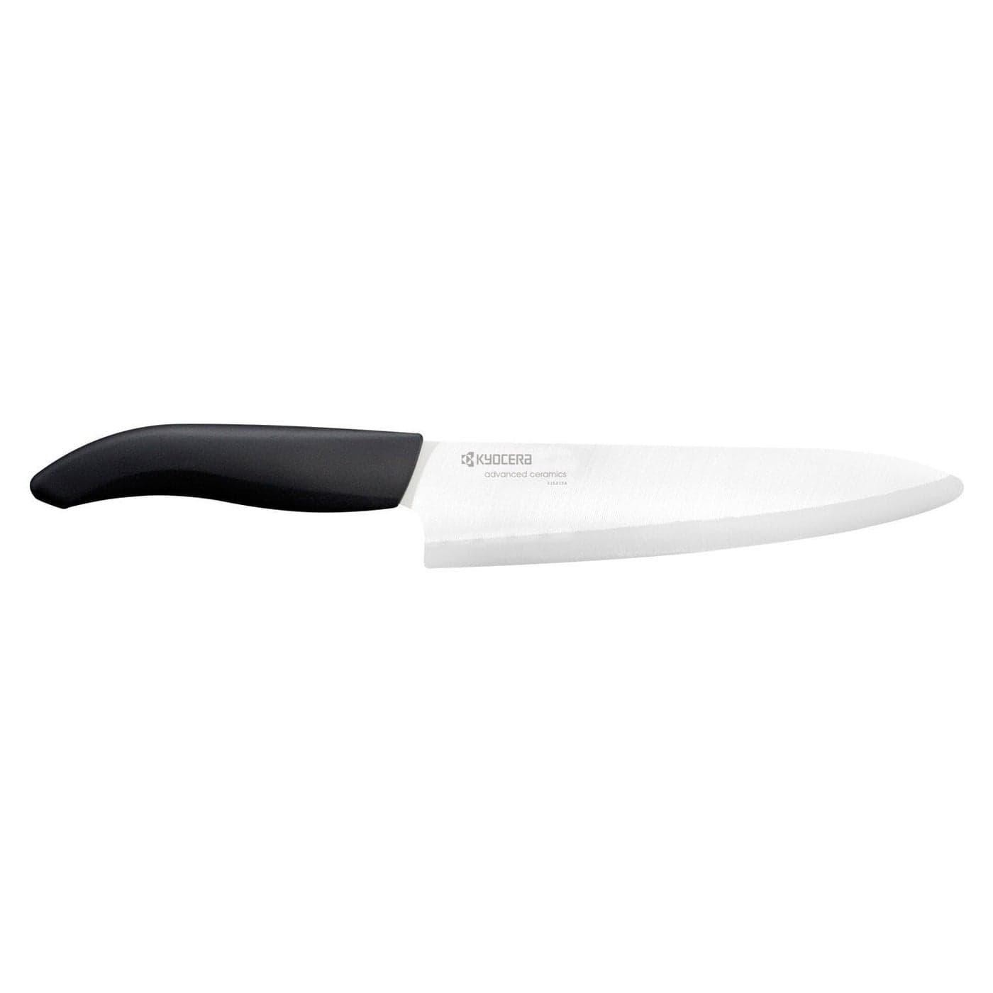 Kyocera Advanced Ceramic Revolution Series 7inch Professional Chefs Knife Black Handle White Blade