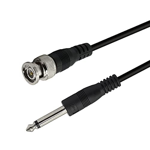 PNGKNYOCN BNC Male to 6.35mm 1/4 Inch Male Audio Cable,6.35mm Mono TS Plug to BNC Plug Bidirection Connector Cable for CCTV DVR Camera Antenna Radio Etc.(1M)