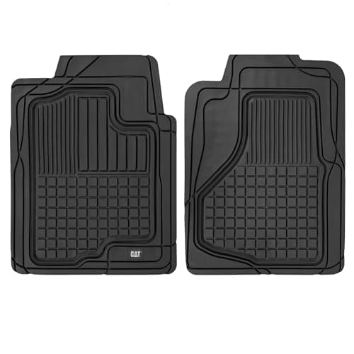 CAT® DuraShield XL Floor Mats for Trucks - All Weather Rubber Truck Floor Mats with Anti-Slip Backing, Universal Trim-to-Fit Car Floor Mats for Large Full-Size Vehicles, Black Floor Mats for Cars