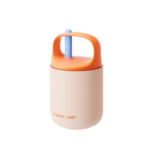 CHAKO LAB Food Jar 15 oz | Stainless Steel Vacuum Insulated for Hot Food and Cold Food | Wide Mouth Leak Proof Lunch Storage for Smoothie Bowl, Soup, Yogurt(Pink and Orange)