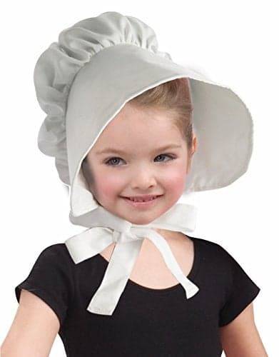 Rubies White Colonial Bonnet for Kids, Girl's No Size