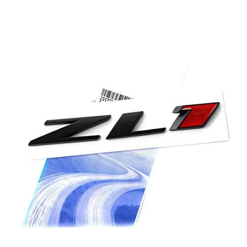 1pc OEM Black ZL1 Emblem Badge Letter Rear Side Zl1 Door Compatible with Zl1 1LE Ss Rs (Black Red)