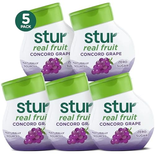 Stur Liquid Water Enhancer Concord Grape Naturally Sweetened High in Vitamin C Antioxidants Sugar Free Zero Calories Keto Vegan 5 Bottles Makes 120 Drinks