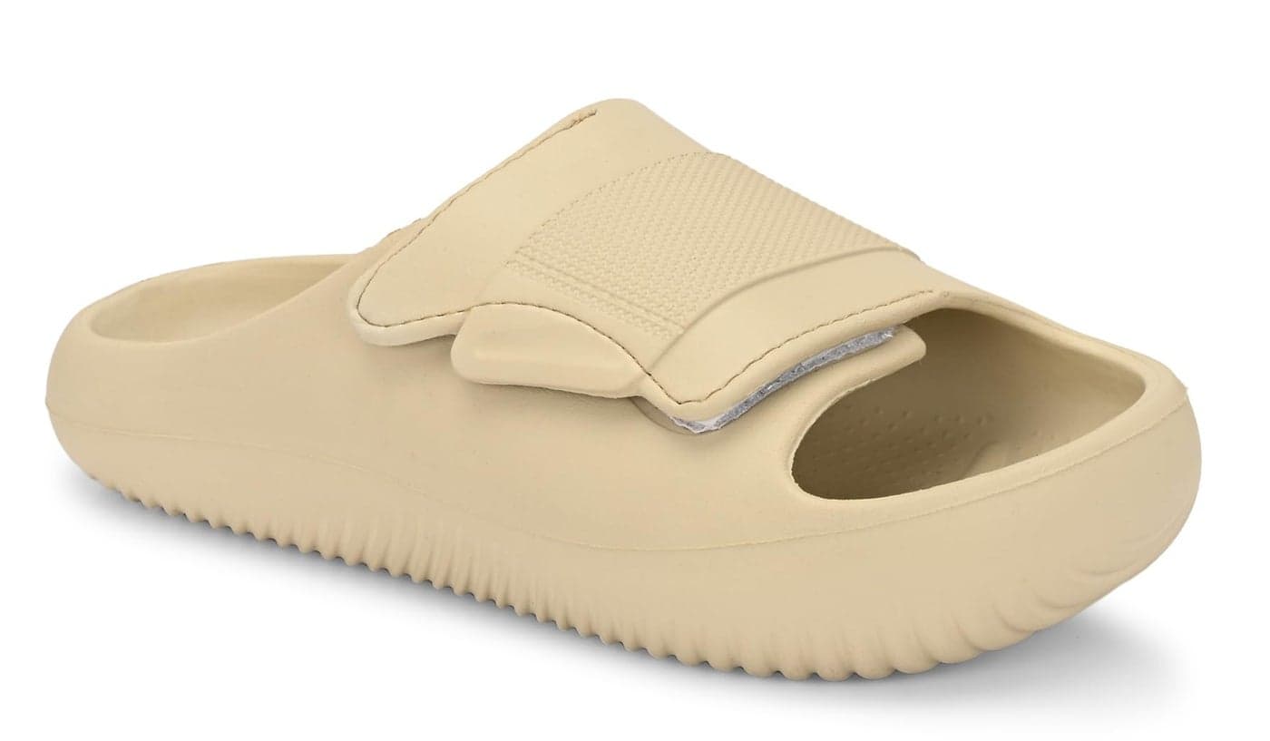 AFROJACK Men's Classic Slide Slippers (Beige, UK Footwear Size System, Adult, Men, Numeric, Medium, 8)