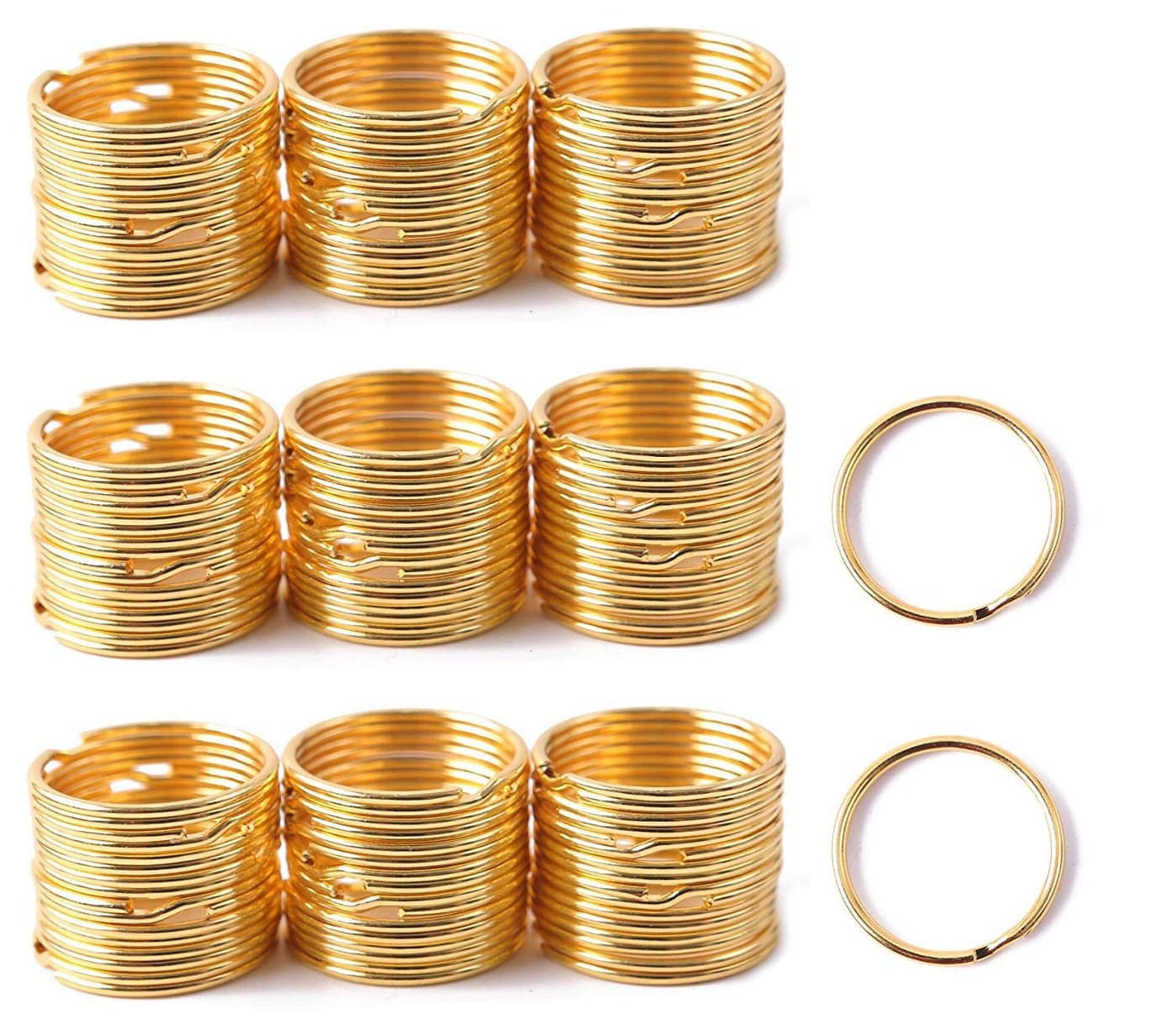 Shapenty 1 Inch25mm Round Edged Metal Split Key Ring Chain Clip Connector Bulk for Car Home Keys Organization and DIY Art Craft Project Gold 100PCS