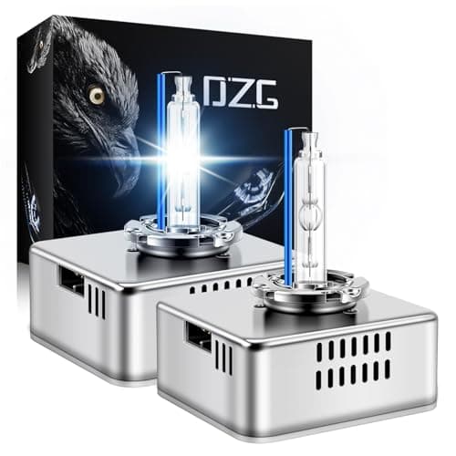 DZG D5S HID Headlight Bulbs for 2016 2017 2018 Chevy Silverado 1500 WT LS LT 2015-2018 GMC Sierra 1500 2500 3500 HD, 8000K Cool White 35W Metal Base Xenon Replacement High Low Beam Bulb, Pack of 2