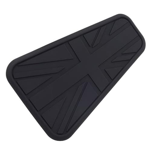 Motorcycle Fuel Tank Protector Pads Black Rubber Knee Pad Stickers for Center Tank Universal Gas Tank Protection Durable VintageStyle Design
