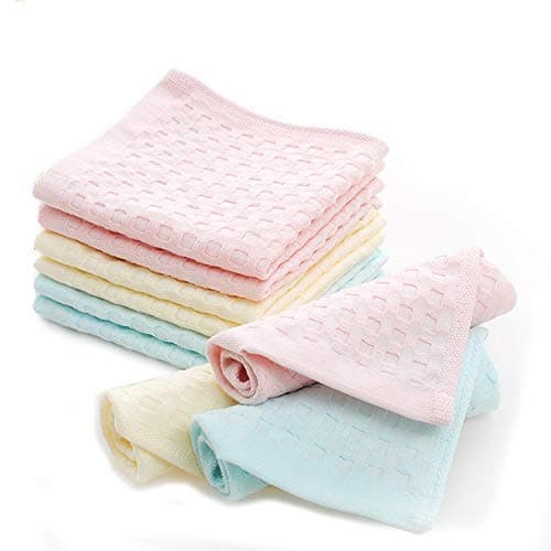 Fashiol Baby Boy's and Baby Girl's Cotton Handkerchief Cum Nursing Towel Self Hanky (Size 10.5 x 10.5 inch) (Pack of 6)