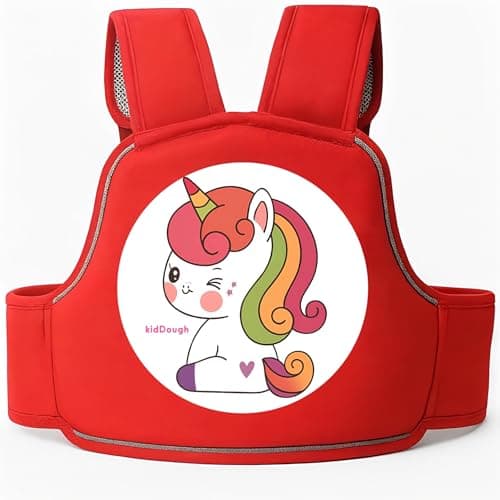 KidDough Baby Safety Belt for Kids | Two Wheeler Bike/Scooty Belt for Kids Safety, Child Harness Safety Belt with Adjustable Baby Carrier for Toddlers & Baby (Cartoon Red)