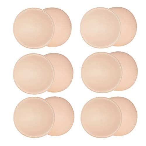 URSMART 6 Pairs Round Bra Inserts Pads, Removable and washable Bra Cups Inserts for Bikinis Top Swimsuit Sport Bra (A/B Beige)