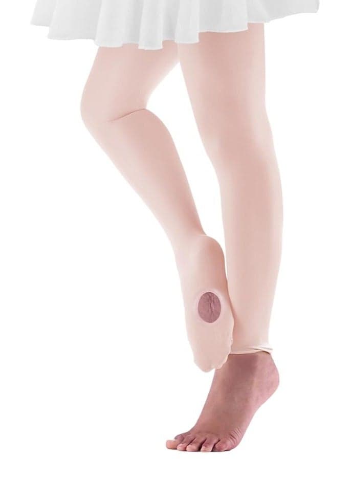 Girls Ballet Tights Convertible Dance Tights Transition Tights for Toddler Girls Stockings Ballet Pink Size L (Reference Height 125-140cm)