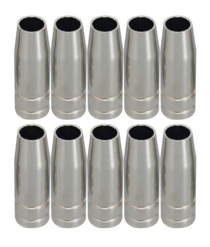 RIVERWELD MIG MAG Conical Gas Nozzle Shield Cups 1450075 Copper Wall Thickness 12mm for 15AK MB15 CO2 Welding Torch Pack of 10