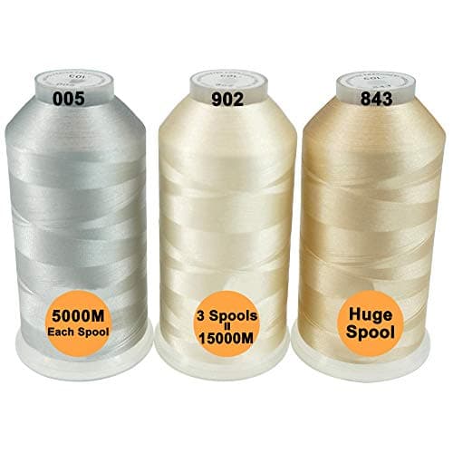 New brothreads 40 Options Various Assorted Color Packs of Polyester Embroidery Machine Thread Huge Spool 5000M for All Embroidery Machines Neutral Colors