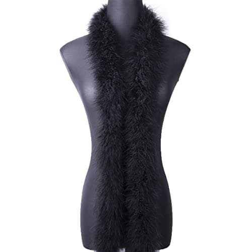 2 Yards 22g Black Fluffy Marabou Feather Boa for DIY Craft Sewing Trim Home Wedding Party Christmas Decoration