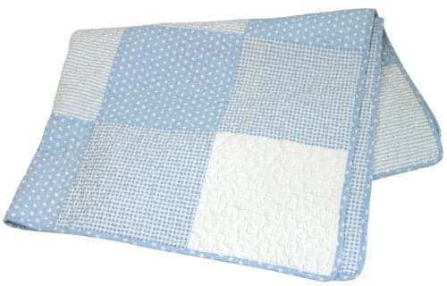 Stephan Baby Heirloom-Quality Pieced Crib Quilt, Blue and White Vintage Dot