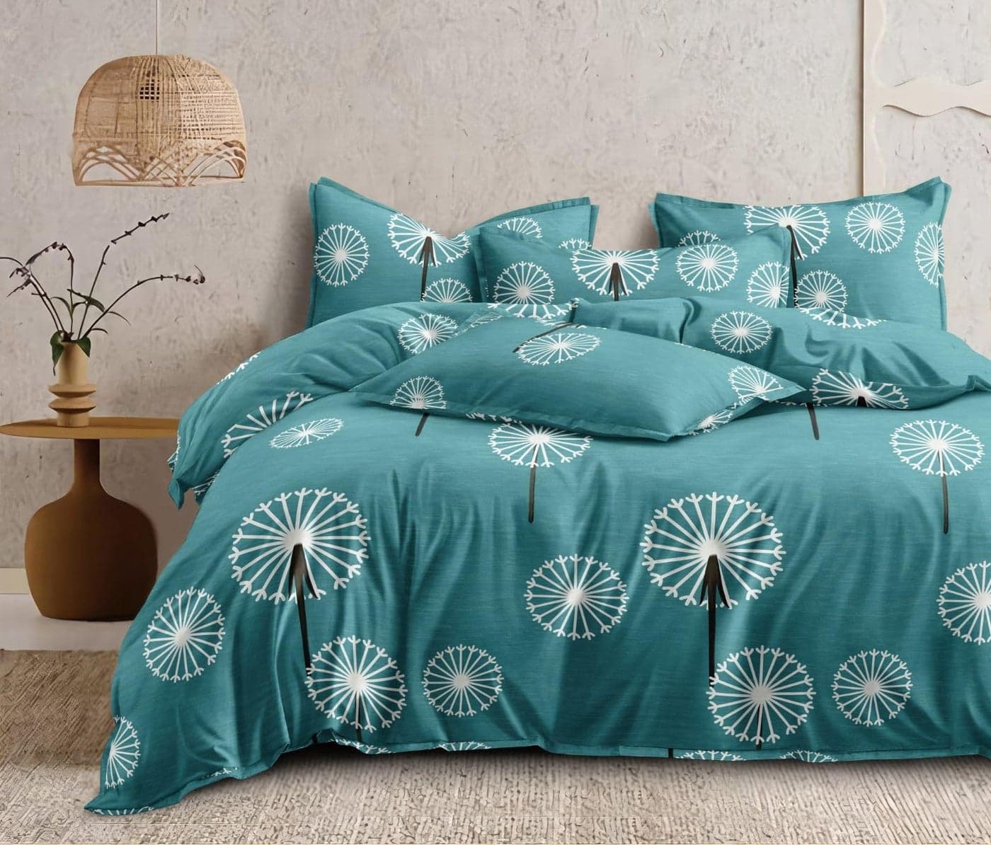 Shahi Concept XXXL King Size Bedsheet || 110x120 inch, 10 Feet Bedsheet || Super King Size with 2 Pillow Covers || 240 TC Soft Rich Fabric || Dusty Teal Color 8