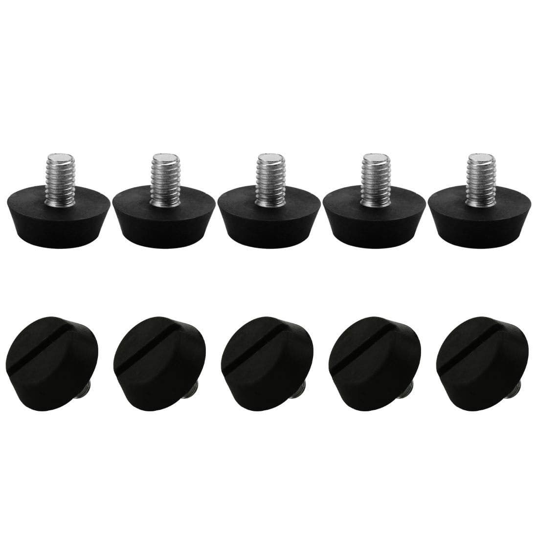 uxcell M6 x 10 x 20mm Furniture Glide Leveling Feet Adjustable Leveler Floor Protector for Chair Sofa Leg 10 Pack
