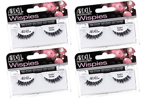 Ardell Wispies Eyelashes Baby Demi Black Soft Band Dramatic Volume Wispy Lashes 4 Pack