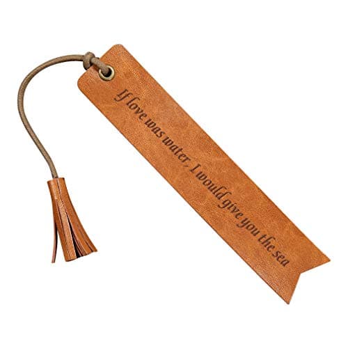 If Love was Water, I Would Give You The Sea Leather Bookmark Wedding Favor Bookmark Wedding Reader (if Love was Water)