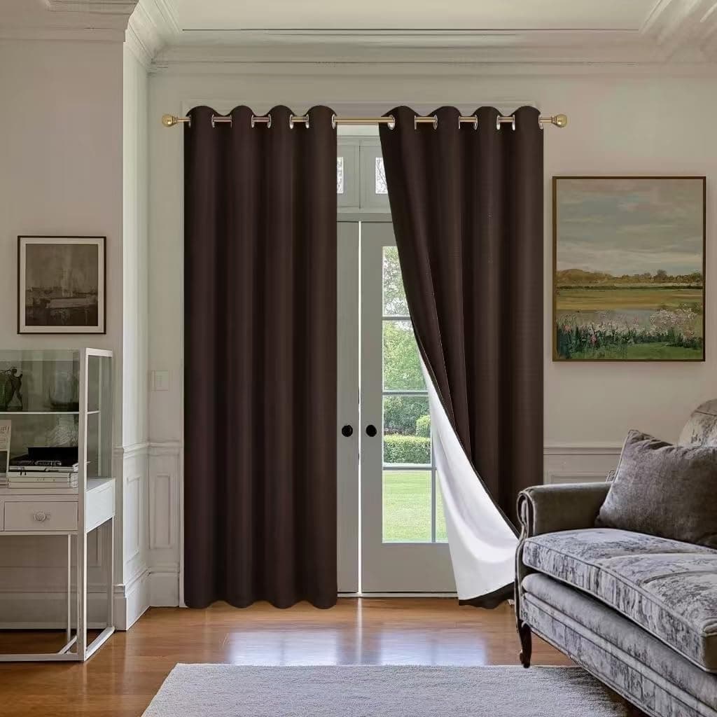SMILETIME Ivory White 108 in Long Velvet Curtains with Grommet Super Soft Privacy Noise Reducing Light Filtering Velvet Drapes for Living Room Bedroom 2 Panels Each 52 x 108 inches Long