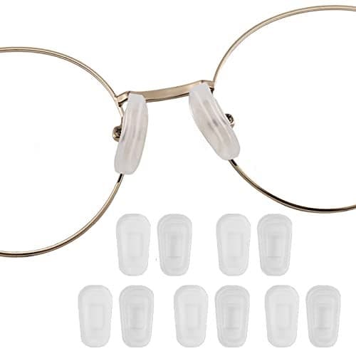 OPUGIT Eyeglass Nose Pad Covers, Slip-on Silicone Nose Pad for Glasses, Soft Eyeglass Repair Kit with Nose Piece Pads, Anti-Slip Eyewear Protective Covers Nose Bridge Pads(White,5 Pairs)