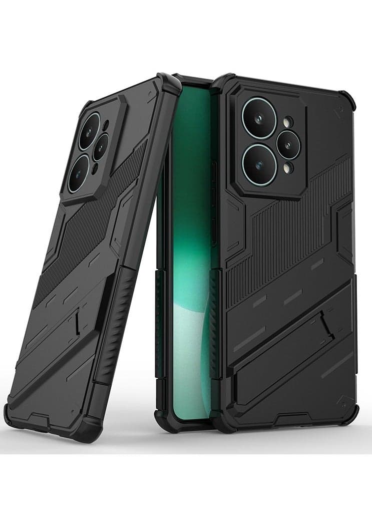 Case Compatible with Realme 15 Pro 5G Case, 2 in 1 Armor Rugged Shockproof TPU Hybrid Hard PC Protective Cover Built-in Foldable Hidden Stand Kickstand Shell