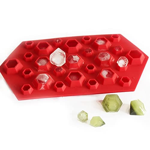 X-Haibei 3D Diamonds Small Gem Cool Ice Cube Jello Candy Epoxy Plaste Chocolate Silicone Mold Dia. 1.3inch / 0.7inch