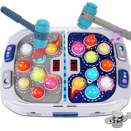 Whack Game Mole for Toddler Toys for 312 Year Old Boys and Girls Kids Whack Pound GameGifts for 3 4 5 6 Year Old Boys Interactive Educational Toy with Sound and Light PK Mode with 2 Hammers