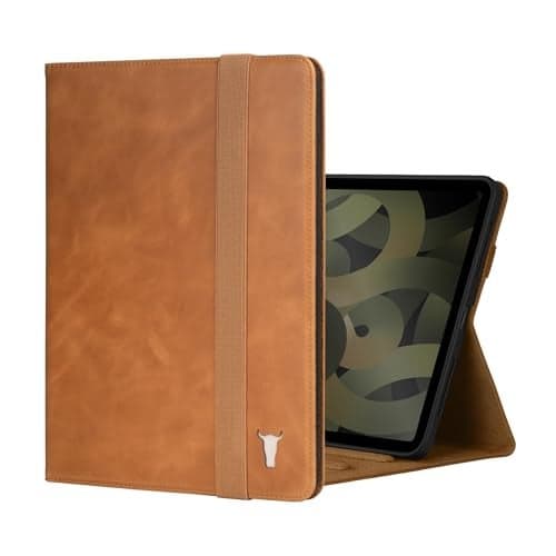 TORRO Case Compatible with iPad Air 11" M4 (2026), M3 (2025) & M2 (2024) and iPad Air 5th / 4th Gen - Leather Folio Cover, Stand, Apple Pencil Charging, Auto Wake/Sleep (Tan)