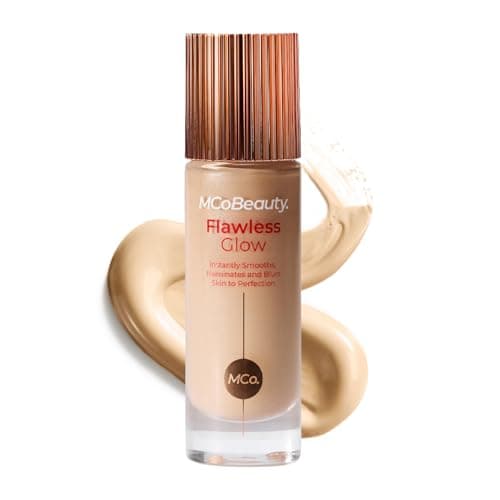 MCoBeauty Flawless Glow Luminous Skin Filter 2 Fair 4in1 Primer Highlighter Foundation Booster Dewy Illuminating Tint Face Makeup with Squalane Vitamin E Vegan Cruelty Free