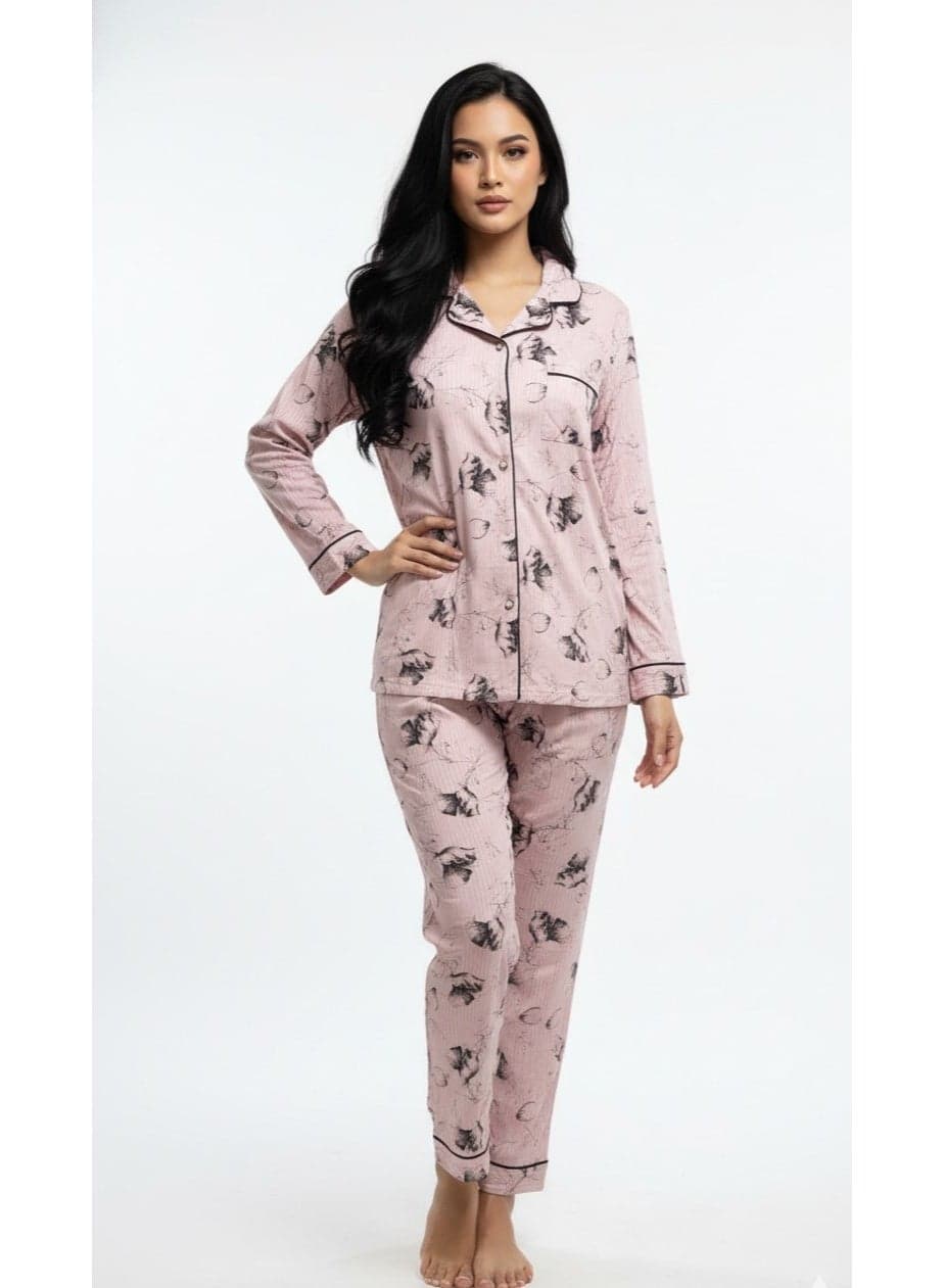 JOANNA F216757 Women Pajama Set Nightwear Sleepwear Loungewear Night Suit Soft Breathable Comfortable Relaxed Fit Daily Home Wear Stylish Cozy Sleep Set for Women Indoor Lounge Outfit