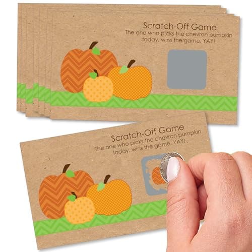 Big Dot of Happiness Pumpkin Patch Fall Halloween or Thanksgiving Party Game Scratch Off Cards 22 Count