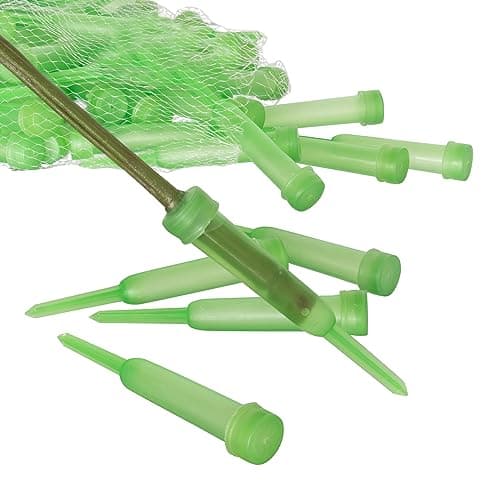 Royal Imports Floral Water Tubes with Caps – 4.5" Green Plastic Flower Vials for Single Stem Roses, Buds, Bouquets – Standard Style, 1/2" Opening – 100 Pack
