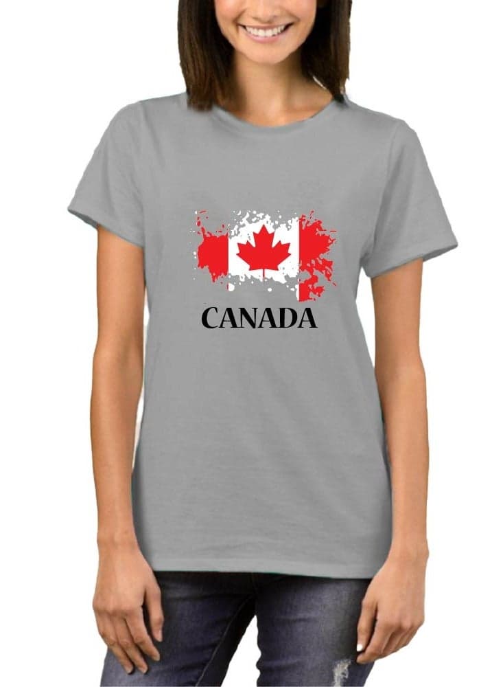 Canada Adult Women's Round Neck T-Shirt - Soft and Comfortable, Short Sleeve Tshirt - Perfect for Everyday Canadian Style - Canada Tshirt for Women — M