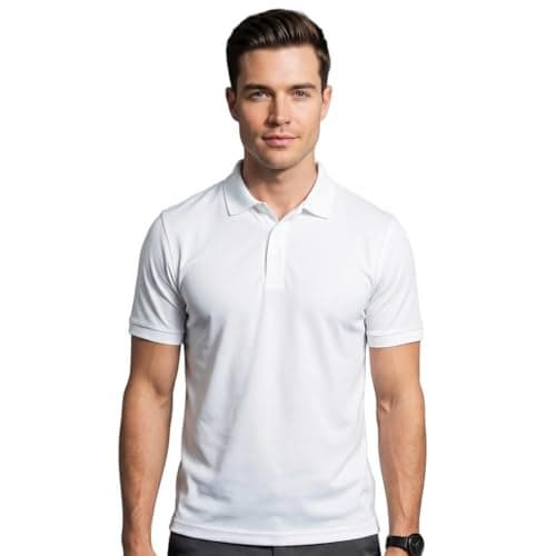 Nobero Men's Cotton Solid Regular Fit Polo Shirt (1M-Twpo-R0002-Bl_White, 2XL)
