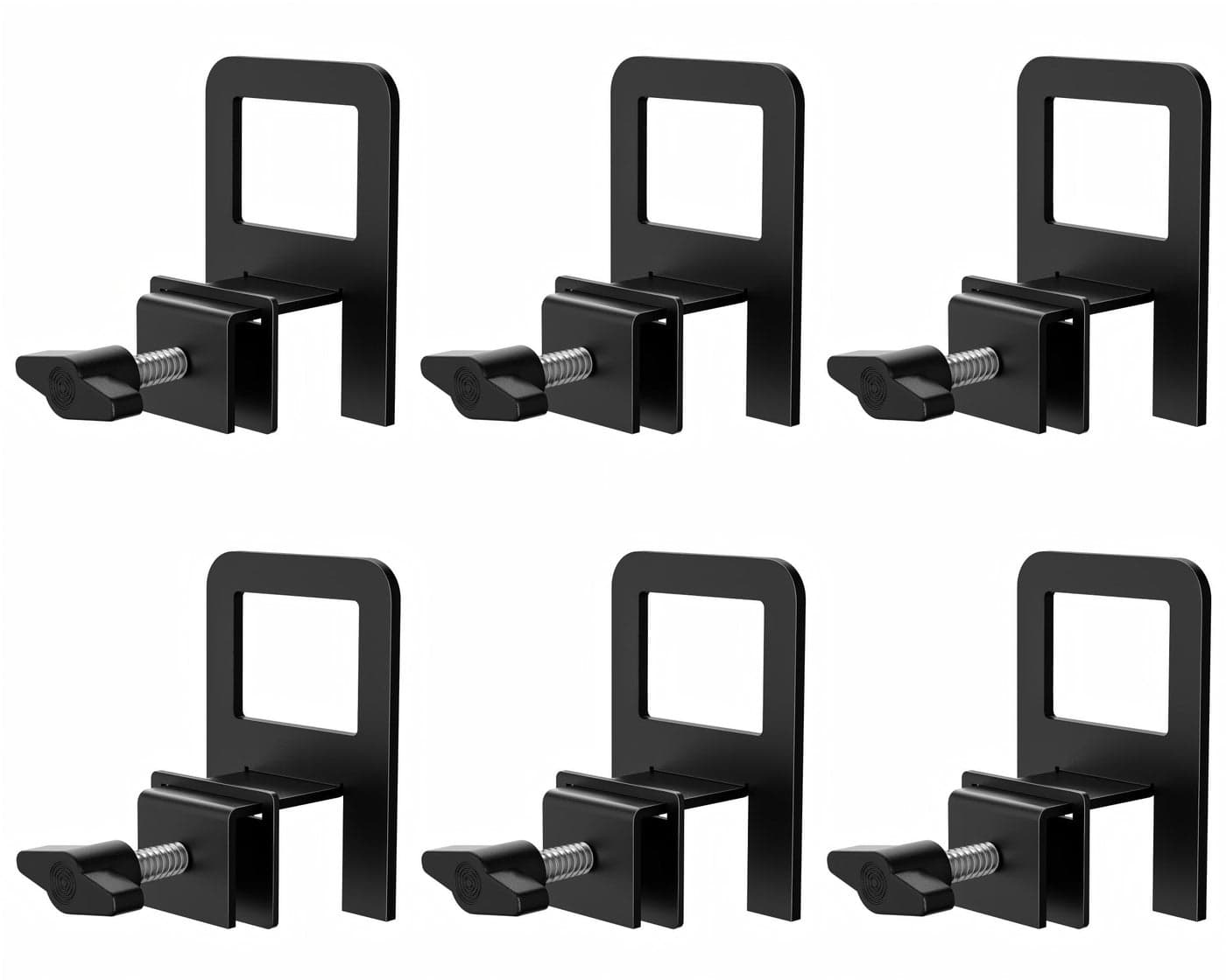 niffgaff 6 PCS Adjustable AntiSlip Mattress Slide Stopper Grippers Prevent Mattress Slipping Metal Bed Frame Holder in Place Black