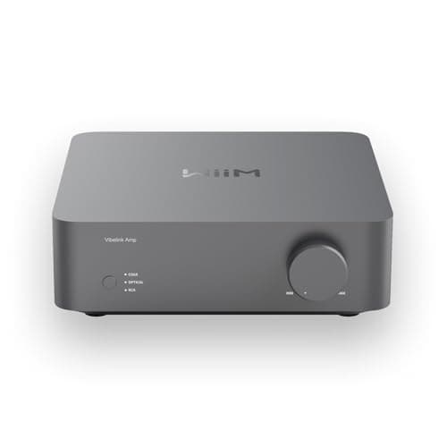 WiiM Vibelink Amp | 100W Power Amplifier with Premium ESS 9039Q2M DAC and TI TPA3255 | Compatible with WiiM Mini, Pro, Pro Plus, and Ultra | RCA, Coax, and Optical Inputs | Space Gray