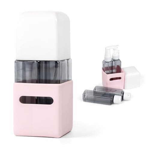 MAYCREATE® Polyethylene Travel Bottles For Toiletries Spray Bottle&Lotion Bottle Kit Portable Travel Toiletry Bottles Leak-Proof Refillable Small Bottles For Travel For Shampoo Liquid (Pink Set),60 Ml