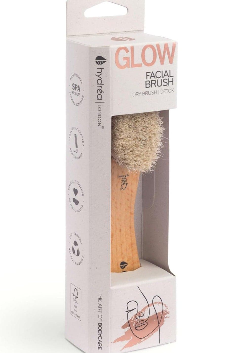 Face Brush - Natural Bristle Dry Facial Cleansing Skin Exfoliator, Gentle Scrub & Exfoliating, Helps Lymphatic Flow – FSC® Certified Beechwood.