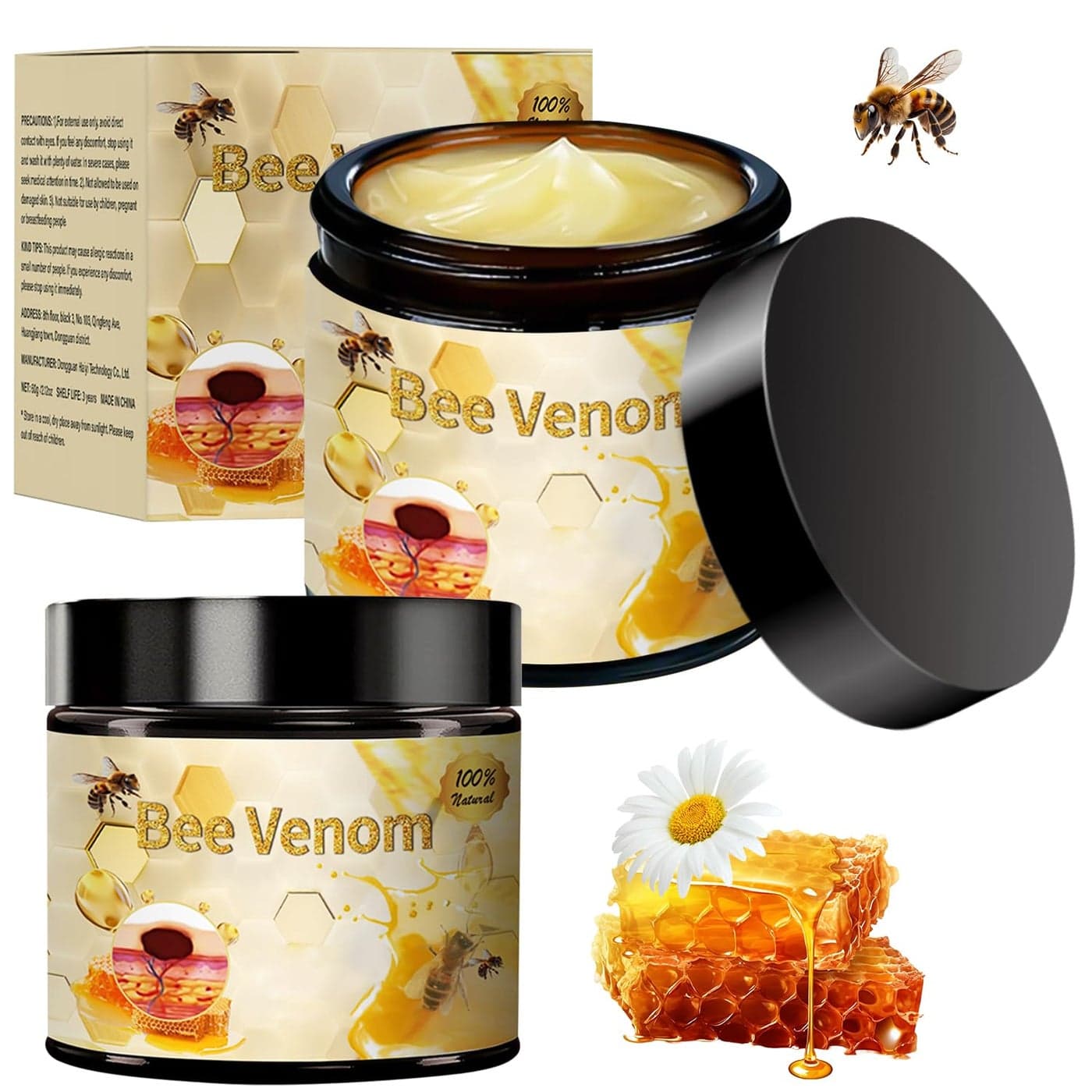 Holyarm Bee Venom Treatment New Professional Bee Venom Repair CreamBee Venom Moisturizing Gel Natural Bee Venom Repair Cream for All Skin Types 2pcs