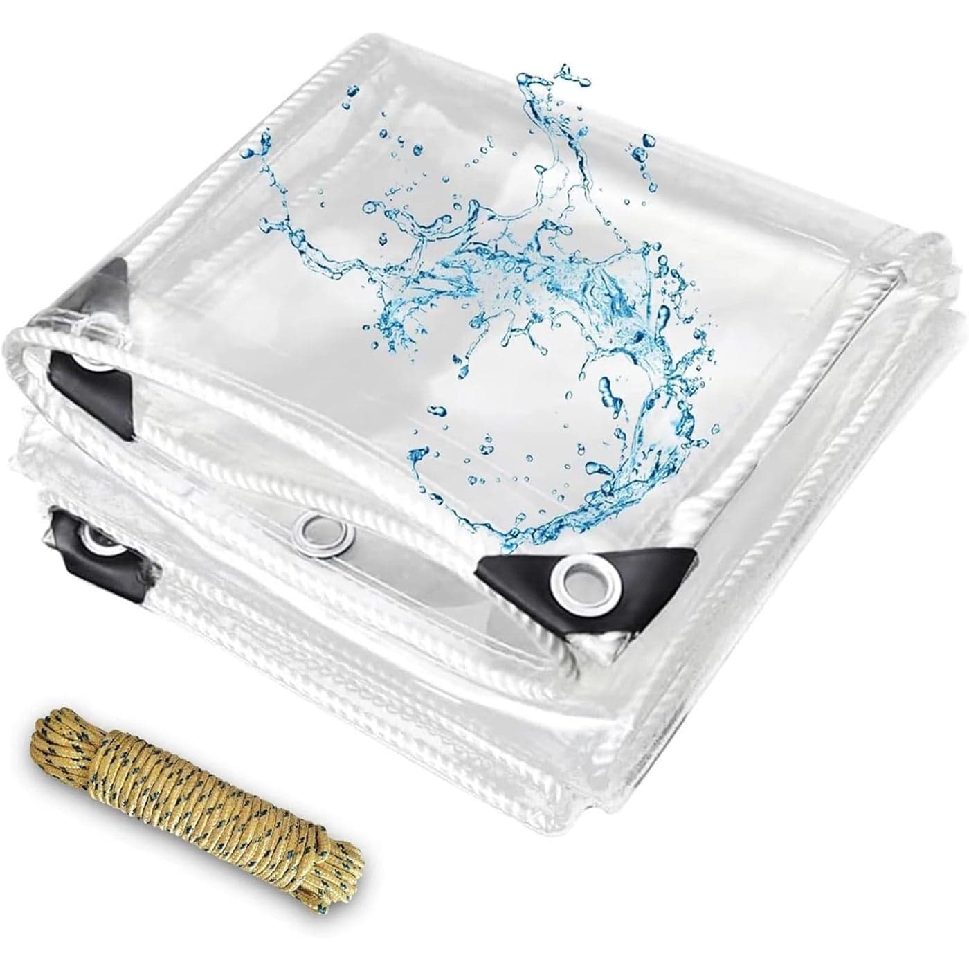 ZGLCQSGY 6x82 Clear Tarps Heavy Duty Waterproof 14mil Thicken Transparent Waterproof Tarpaulin Clear Vinyl Tarp with Grommets for Covering Garden Plant Camping Supplies