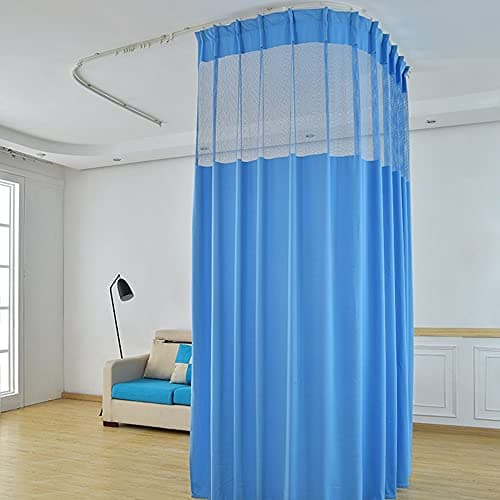 TTZ Hospital Curtain with Flat Hooks for Hospital Medical Clinic SPA Lab Cubicle Curtain Divider Privacy Screen (Color : Dark Blue, Size : 1(5f Widet x8ft Tall))