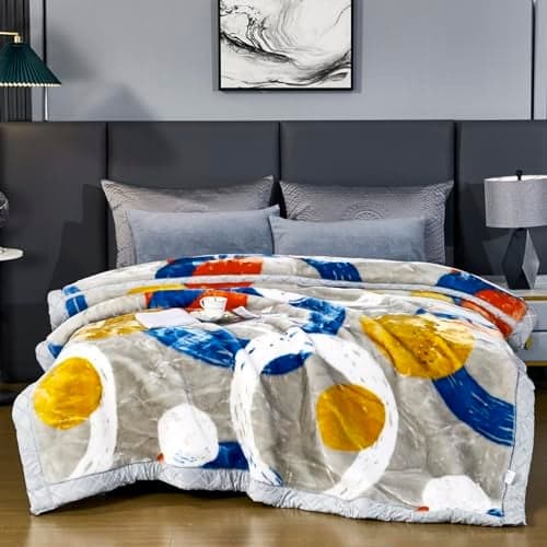 LGYKUMEG Korean Mink Blanket 59"×79", Silky Soft and Warm - 2 Ply Reversible Raschel Throw Blanket 4.4 Lb /(150x200cm2kg), Fashion