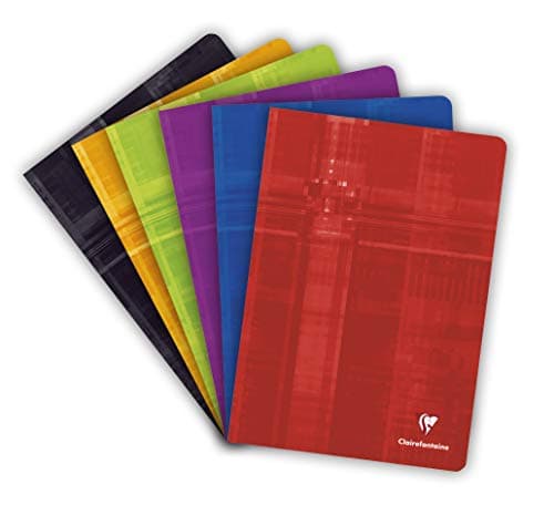 Clairefontaine 63161C A Stapled Notebook - A4 21x29.7 cm - 96 Seyes Ruled Pages - White Paper 90 g - Laminated Card Cover Random Colour