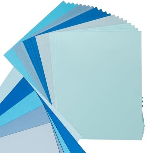 30 Sheets 85x11 Color Tones Cardstock Paper 250GSM Thick Paper Cards for Birthday Party Invitations and DIY Crafts Decoration Blue